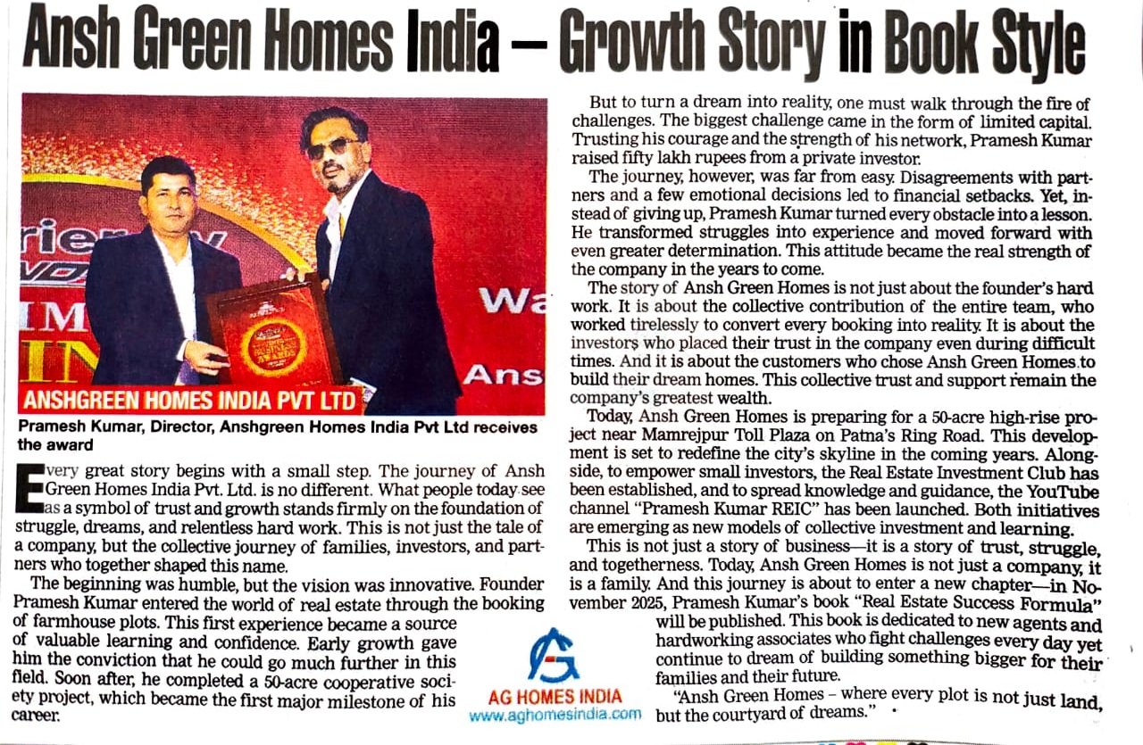 Ansh Green Homes India Pvt. Ltd. – A Journey from Vision to Realty